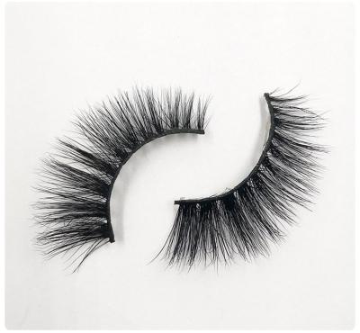 China 100% Long Real Mink Eyelash Extensions Black Soft 3D Strip Eyelashes for sale