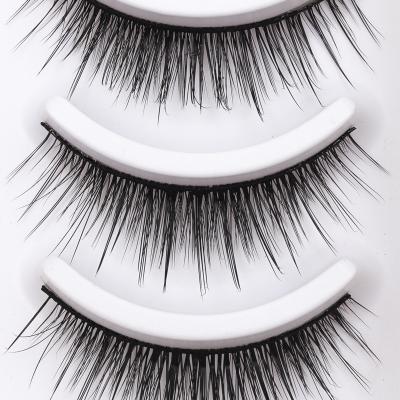 China Wholesale private label silk strip eyelashes 3d faux mink free false eye lashes samples synthetic fiber lashes for sale