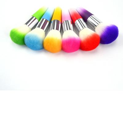 China Professinal Circular Basic Makeup Brushes Electroplated Delicate Plastic Handle for sale