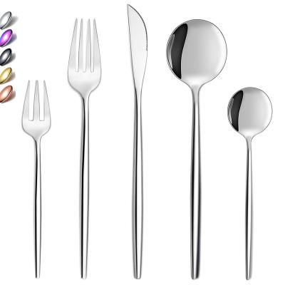 China Viable Luxury Metal Mirror Cutlery Set Kitchen Spoon 20Pcs Knife Fork Silver Plated Polish Silver Plated Flatware Kit for sale