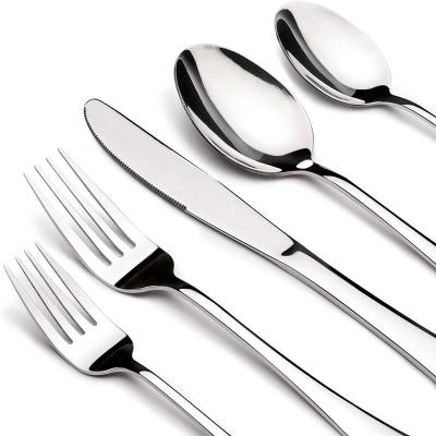 China Viable High Quality Luxury Modern Steel Western Cutlery Set Portable Party Silverware Sterling Silver Flatware Spoon for sale