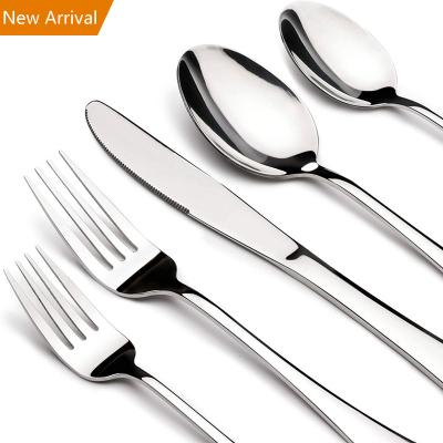 China Viable Custom Traditional Stainless Steel Flatware Sets Silver Wedding Silverware Weddings Tableware Travel Flatware Set for sale