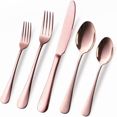 China Viable Manufacturer Wholesale Food Grade 304 18/0 Stainless Steel Modern Home Hotel Easy Handle Cutlery Set for sale