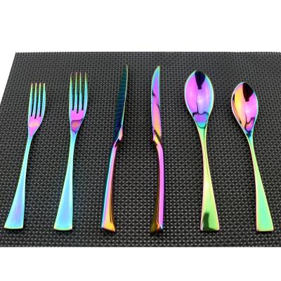 China Promotion Viable High Quality Gift Custom Black Stainless Silverware Set Flatware To Wedding Pastel Cutlery for sale