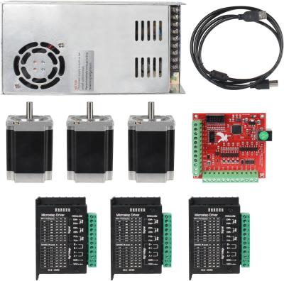 China Dual Shaft CNC Controller Kit MACH3 Nema23 Stepper Motor USB 4 Axis 112mm for sale