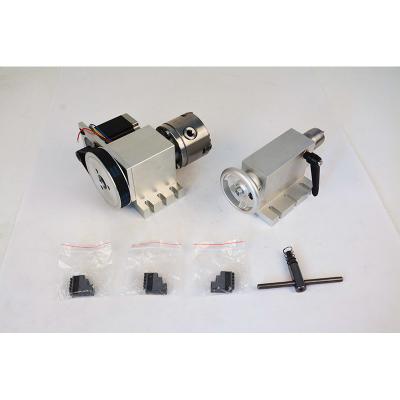 China CNC A Rotary 4th Axis MT2 Tailstock 65mm K12-100mm 4 Jaw Chuck Dividing Head for sale