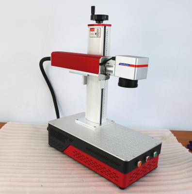 China Desktop Mini Fiber Laser Marking Machine All In One MAX Raycus JPT 20W 30W 50W With Rotary Axis for sale