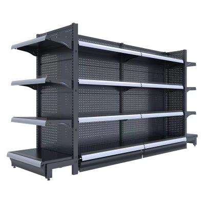 China Double Sided Heavy Duty Steel Double Sided Grocery Snacks Metal Display Rack for sale