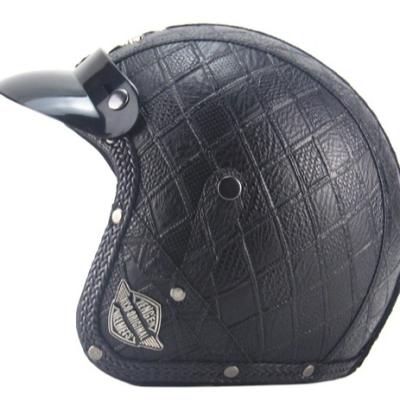 China Vintage style rhomboid contains motorcycle handmade individuality retro 3/4 helmet for sale