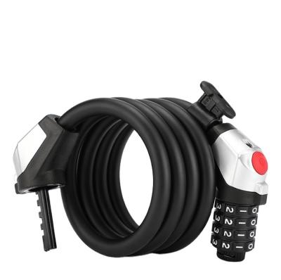 China Bike New Model Bicycle Security PVC Material Safe High Quality 4 Digit Code Bicycle Alarm Cable Lock Security Lock for sale