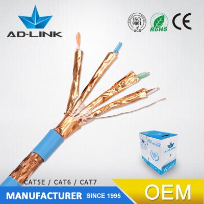 China Elecommunication/CCTV/Computer s/ftp Cat 7a LAN Cable Shielded Pure Copper Wire 0.64mm High Speed for sale