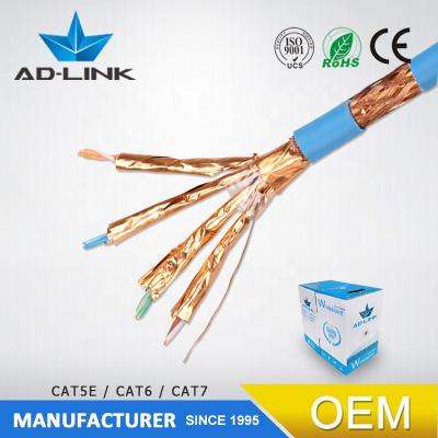 China Customized twisted pair 4pairs Shielded Net Braiding Copper SFTP Cat7 Lan Cable SFTP CAT7 LAN CABLE for sale