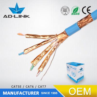 China Elecommunication/CCTV/Computer 1000ft/roll pull out box 23awg cat7 bare copper cable price per meters for sale