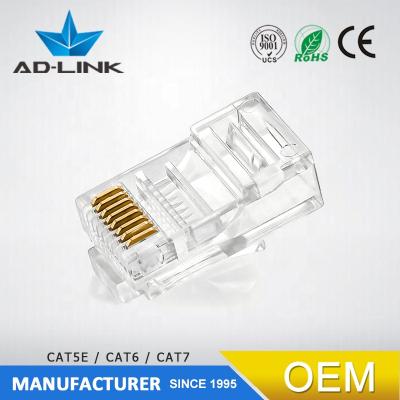 China Wholesale PCB Price Good Gold Layer RJ45 Plug In 8P8C Lan Cable UTP Cat5e Cat6 Connector for sale