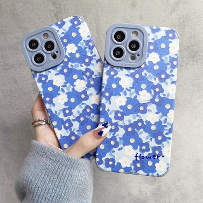 China Hot sale luxury shockproof waterproof blue flower tpu waterproof cases for xiaomi redmi note 10 pro mobile phone case for sale