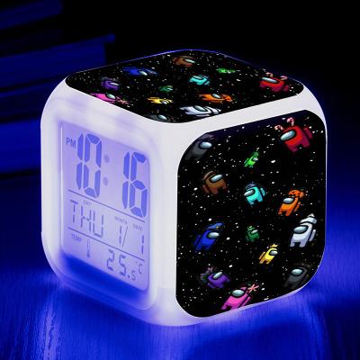 China Bright Children's Color Changing And Cartoon Radio Colorful Cute Alarm Clock for sale