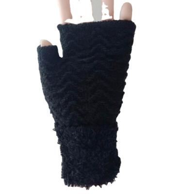 China Striped Ladies Fashion Acrylic No Fingerless Gloves for sale