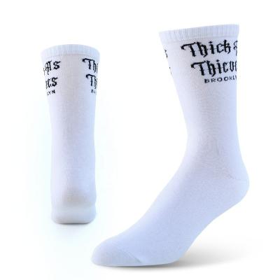 China LOW MOQ manufacturer logo men socks OEM high quality custom women white crew socks colorful cotton sock factory for sale