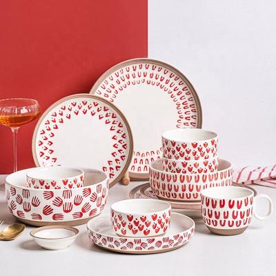 China 2022 Viable New Christmas Hand Painted Bone China Dinnerware Salad Noodles Ceramic Rice Bowls For Kitchen for sale