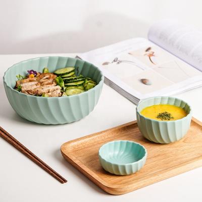 China Sustainable Customized Hand Printed Microwave Bowls Durable Dinnerware Colorful Ceramic Bowl Set Fruit Salad Rice Soup Kitchen Bowl Set for sale