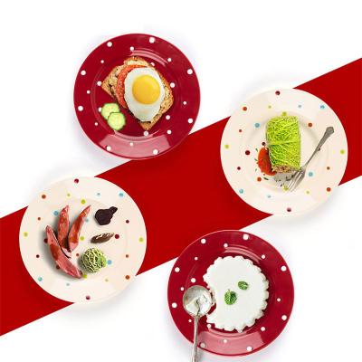 China Wholesale Disposable Custom Tableware Ceramic Plate Backing Round Ceramic Dish Hand Painted Ceramic Dining Plate for sale