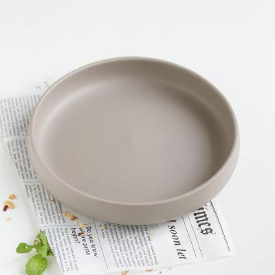 China Ceramic Single Life Disposable Stoneware Round Dinnerware Matte Glazed Dinner Plate for sale