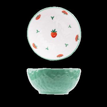 China Wholesale Disposable Ware Strawberry Printing Around Small Cheap Ceramic Serving Bowl for sale