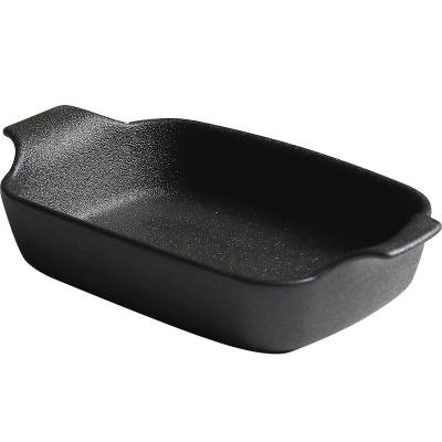 China High Quality Viable Black Baker Bakeware Ceramic Baking Porcelain Tableware Bomb for sale