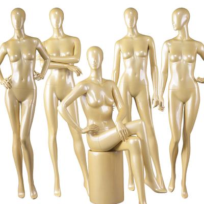 China Other Female Lifelike Yellow Luminous Light Mannequins Full Window Display Elegant Sexy Realistic Pose Body for sale