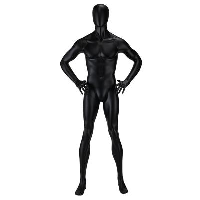 China Other Main Props Matte Fiberglass Egg Mannequins Black Muscular Male Mannequins Standing Display Mannequins for sale