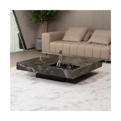 China Modern Tea Table Sintered Stone Square Original Designs With Removable Storage Tray Tea Table for sale