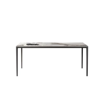 China Modern dining table aluminum alloy modern leg rectangular dinner table and chair set simple dining table for sale