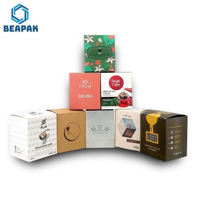 China Sustainable Logo Printed Packaging Box Drip Coffee Canister Plastic Bag With Filter for sale