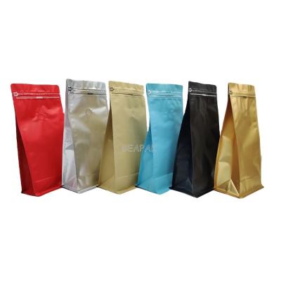 China Moisture Proof Customize Aluminum Foil Package Flat Bottom Coffee Bag Food Packaging Bags for sale