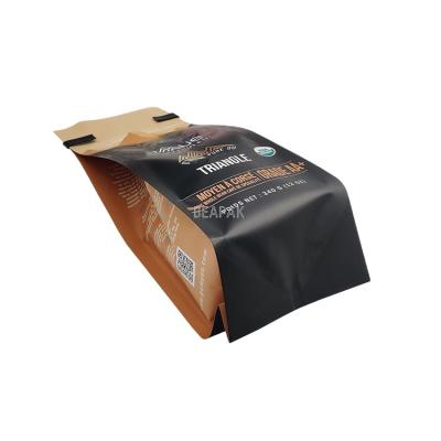 China Moisture proof bags for coffee roasted ground coffee and in bean with valve gaces closed and tape with tin tie for sale