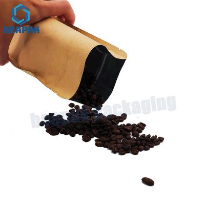 China Wholesale Customized Eco Friendly Coffee Kraft Paper Moisture Proof Packaging Stand Up Bag for sale