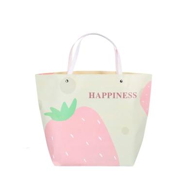 China Biodegradable hot sale gift pink paper paper bags, cute kids birthday gift paper bag with handle for sale