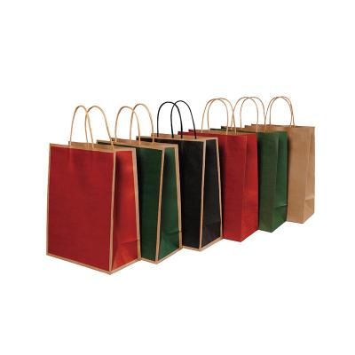 China Recycled materials size paper bags craft paper bag durable custom printing eco brown kraft bag with handles for sale