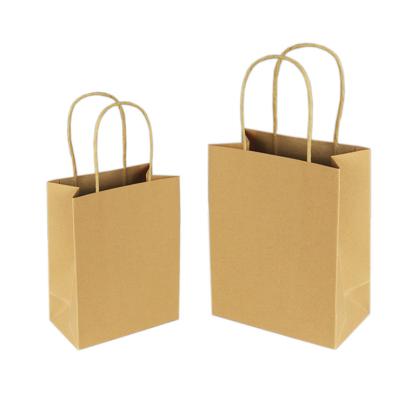 China Factory Supply Recyclable Kraft Paper Bag Shopping Bag Recyclable Biodegradable Gift Bag With Handles for sale