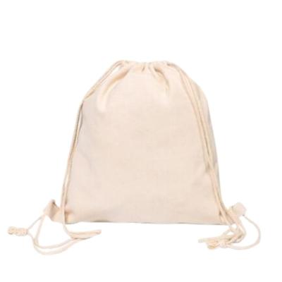 China Factory Wholesale Recyclable Canvas Cotton Drawstring Bag With Double Rope For Personal Stuff Storage for sale