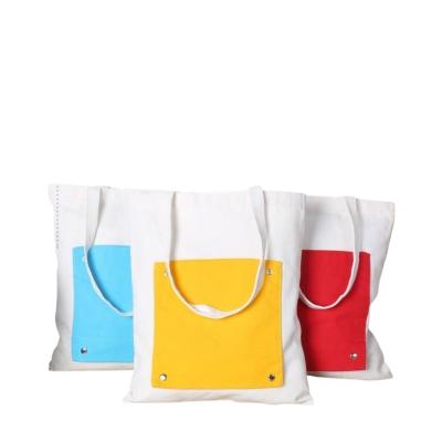 China Recyclable Hot Sale Large Capacity Colorful Canvas Bag With Handle , Cotton Shoulder Bags For Packaging for sale