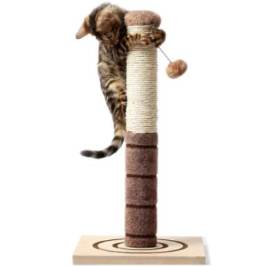 China Cat Scratching Post Sustainable Cat Scratcher Featuring with 1 Scratching Pole and Dangling Ball for sale