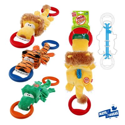 China Stocked Griphard Series Large Crocodile Tiger Lion Dog Interactive Traction Bite Conflict Resistant Dog Toys for sale