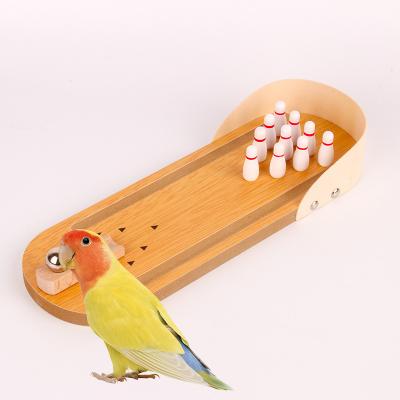 China Stocked Parrot Puzzle Bowling Toy 0.35kg Parrot Shaping Toy Interactive Toys For Birds for sale