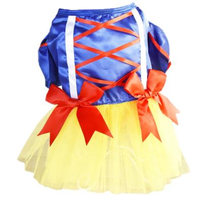 China Factory direct sweet pet clothes 2019 new snow white princess dress satin mesh fashion dog clothes for sale