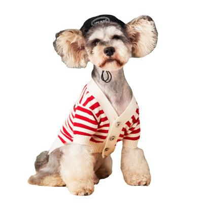 China New Viable Wholesale Dog Clothes Spring Fashion Design Knitted Sweater Cardigan Pet Apparel for sale