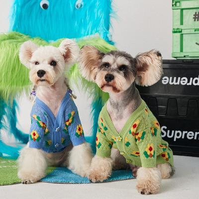 China New Arrival Viable Dog Clothes Spring Fall Fashion Design Knitted Sweater Cardigan Pet Apparel for sale