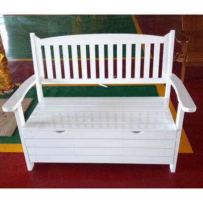 China Eco-Friendly Outdoor Garden Bench With Loveseat Wood Furniture Box Deck Bench Backrest Patio Storage Cabinet All Weather Seat for sale