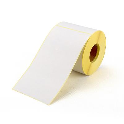 China Strong Adhesive Waterproof Thermal Blank Roll 4x6 Courier Carton Label Shipping Stickers Paper Custom White Zebra Customized for sale