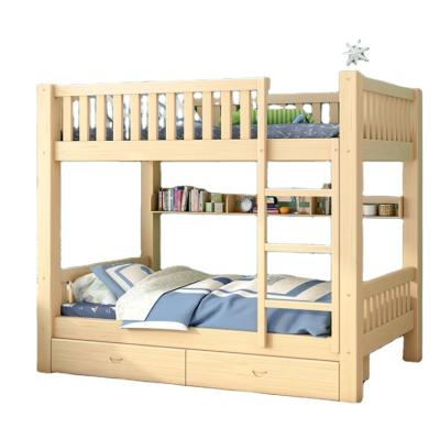 China Factory direct sale queen solid wood solid wood bunk bed with ladder for sale